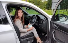 Taxi Driver Kerry Bennett In Her Car With The New Restricted Licence