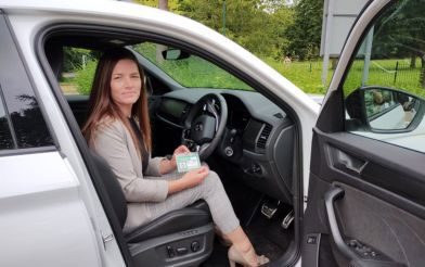 Taxi Driver Kerry Bennett In Her Car With The New Restricted Licence