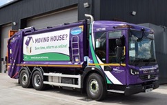 Live Purple Bin Lorry